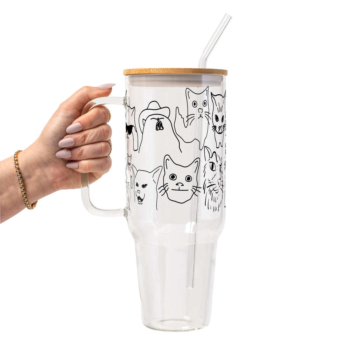 Iconic Meme Cats Glass Cups