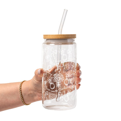 Copas de cristal para la novia de Margaritas y Matrimonio