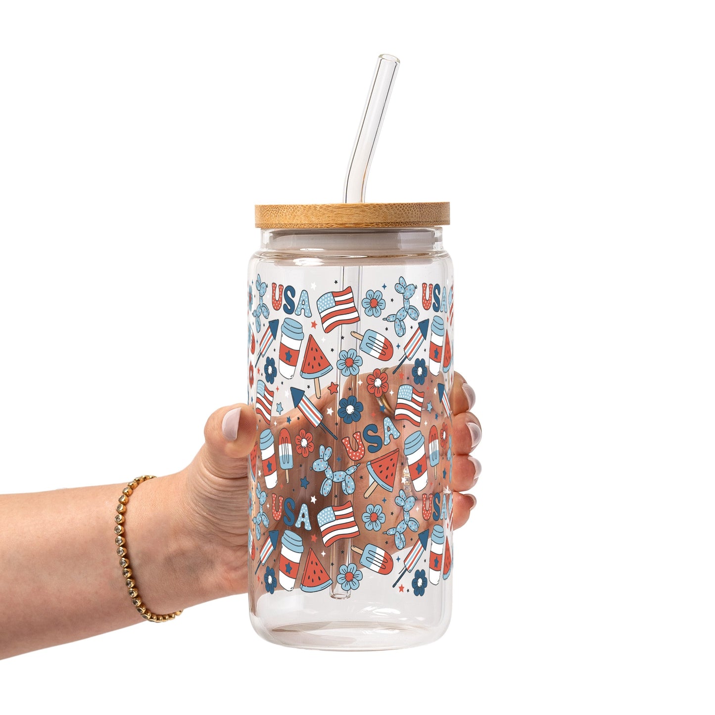 Patriotic Summer Vibes Glass Cups