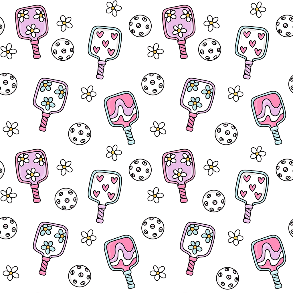 Floral Pickleball Glass Cups