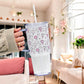 Floral Pickleball Glass Cups