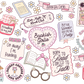 Bookish Girly Glass Cups