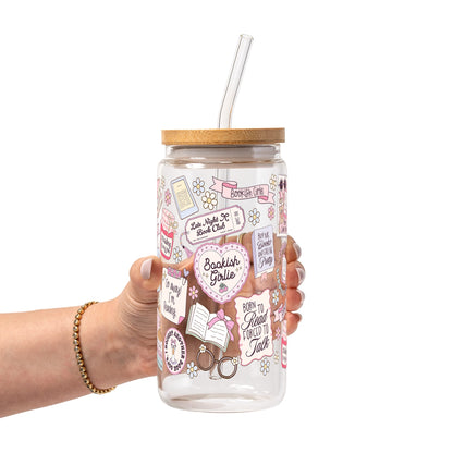 Bookish Girly Glass Cups