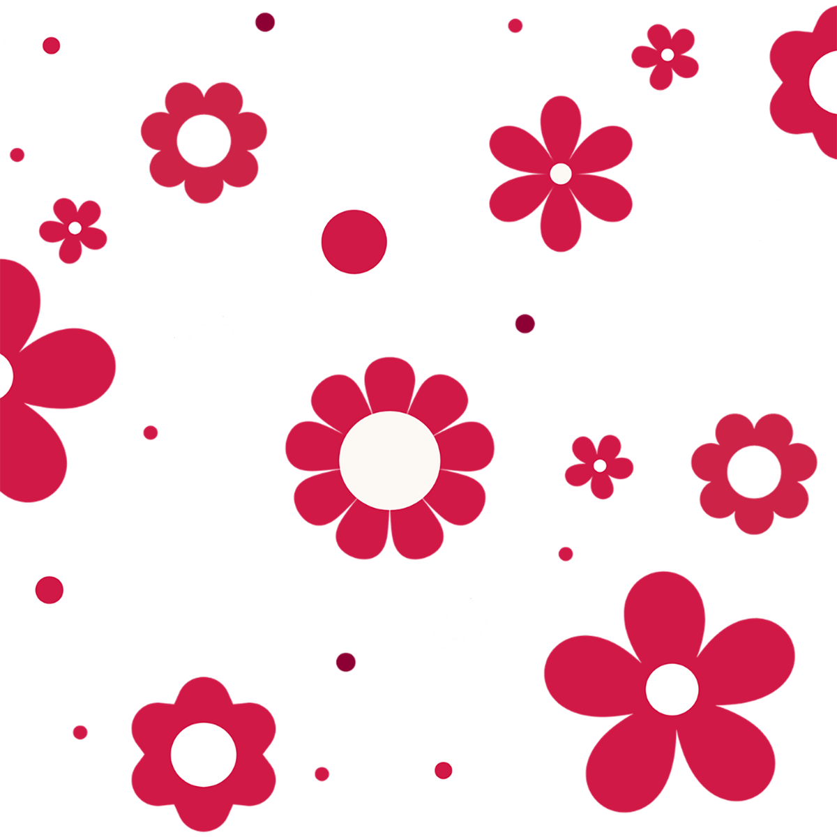 Red Daisy Glass Cups