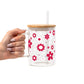 Red Daisy Glass Cups