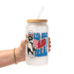 Red White and Feral Hot Dog Patriotic Raccoon Glass Cups