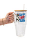 Red White and Feral Hot Dog Patriotic Raccoon Glass Cups