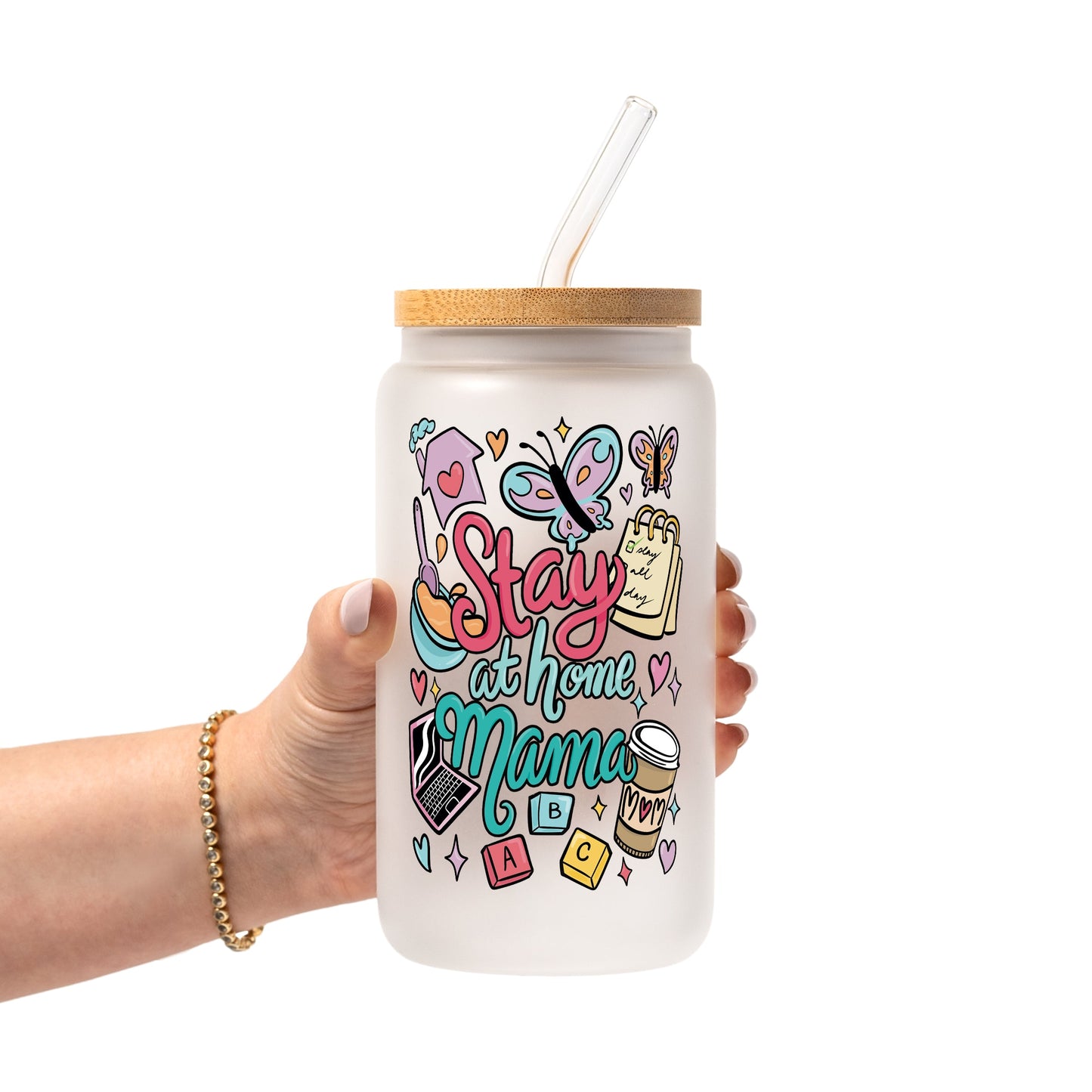 Stay At Home Mama Glass Cups
