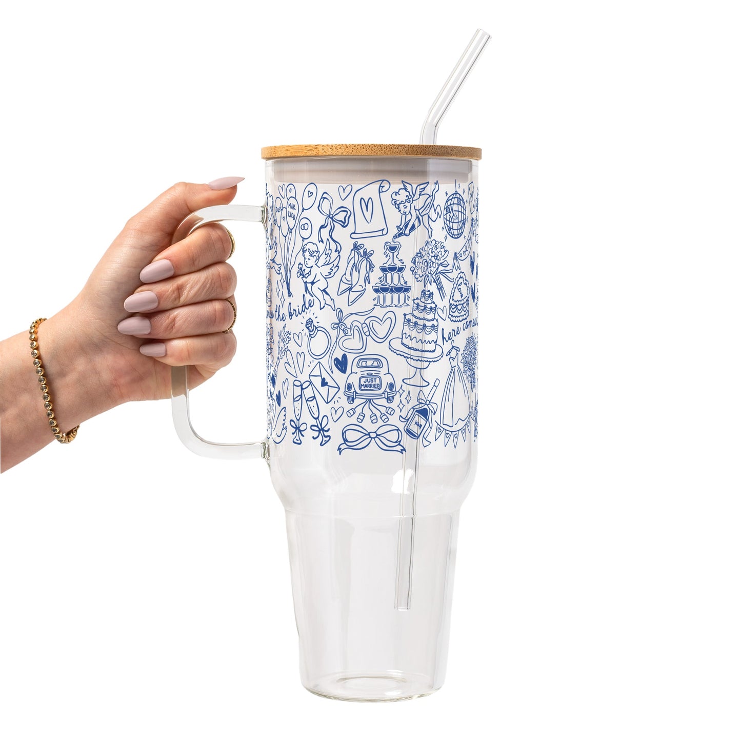 Copas de cristal para novias "Something Blue"