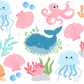Cutie Sea Creatures Glass Cups