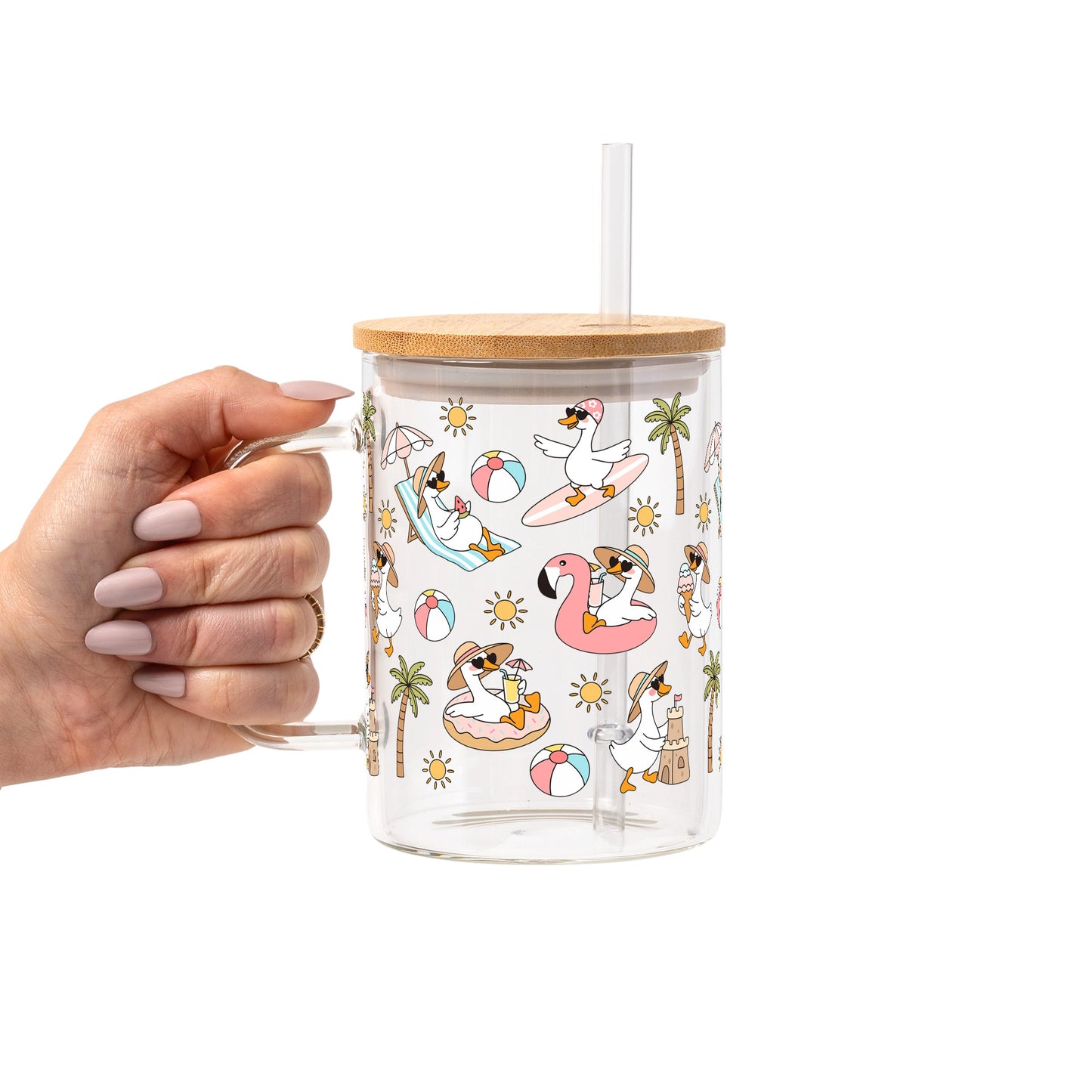 Summer Geese Glass Cups