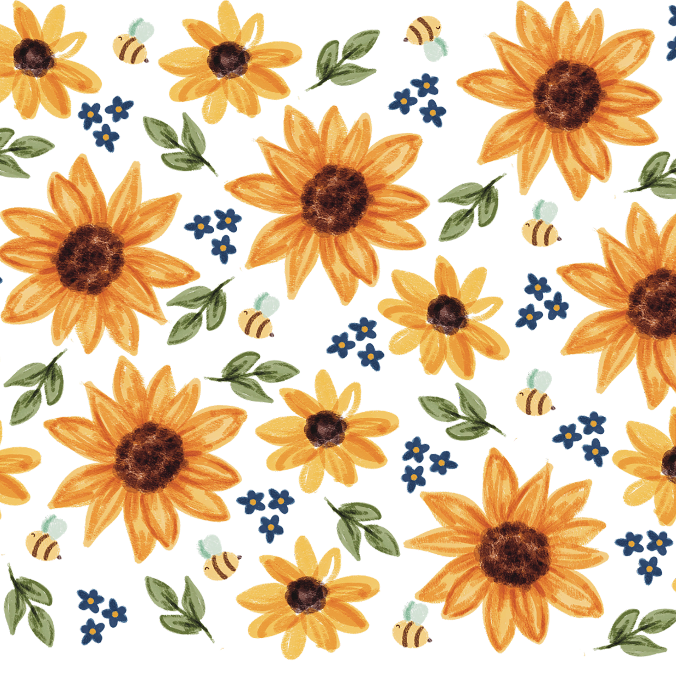 Sunflower With Bees Glass Cups