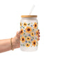 Sunflower With Bees Glass Cups