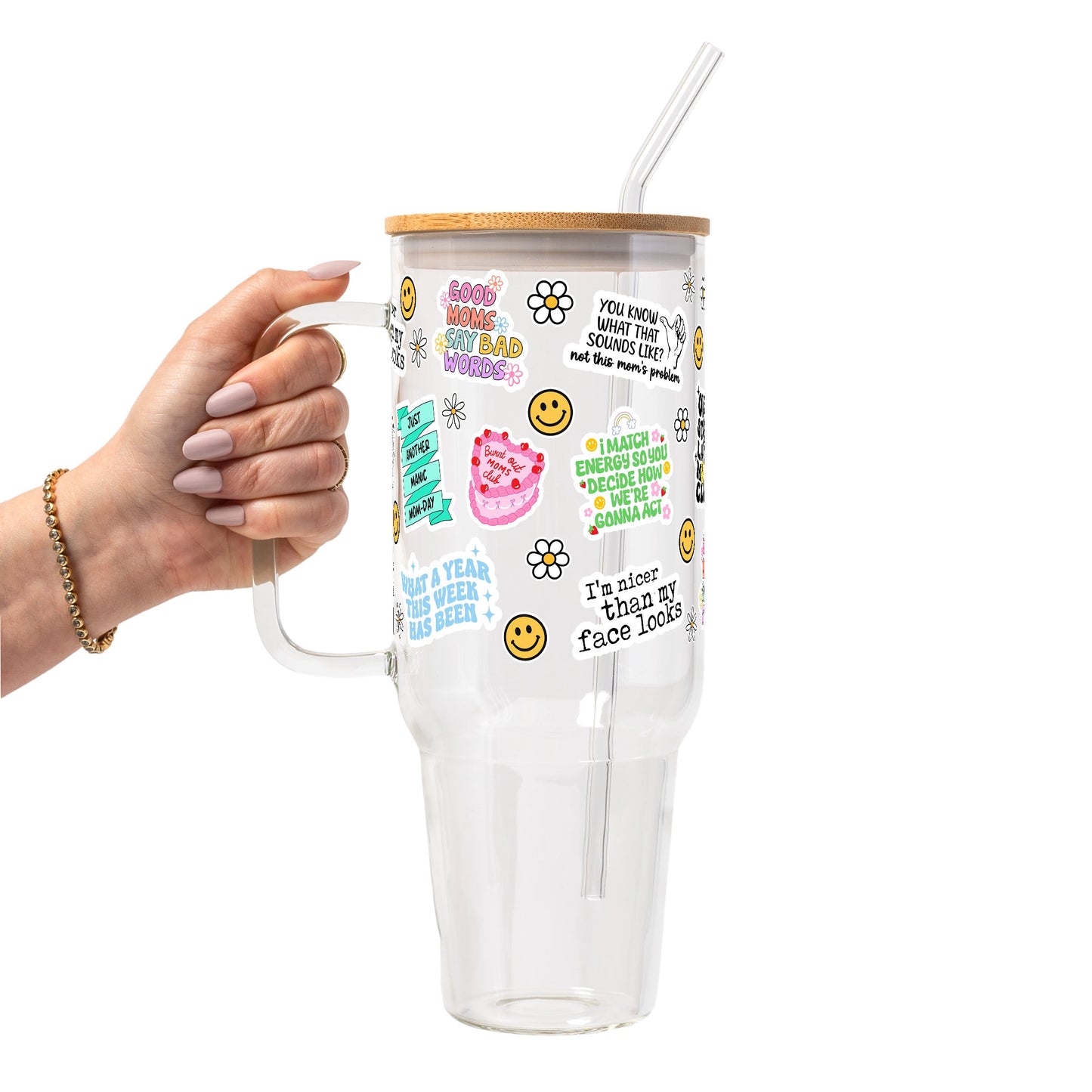 Sarcastic Mom Glass Cups