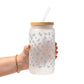 Minimalist Blue Flowers Glass Cups