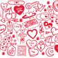 Red Tiny Tattoo Glass Cups