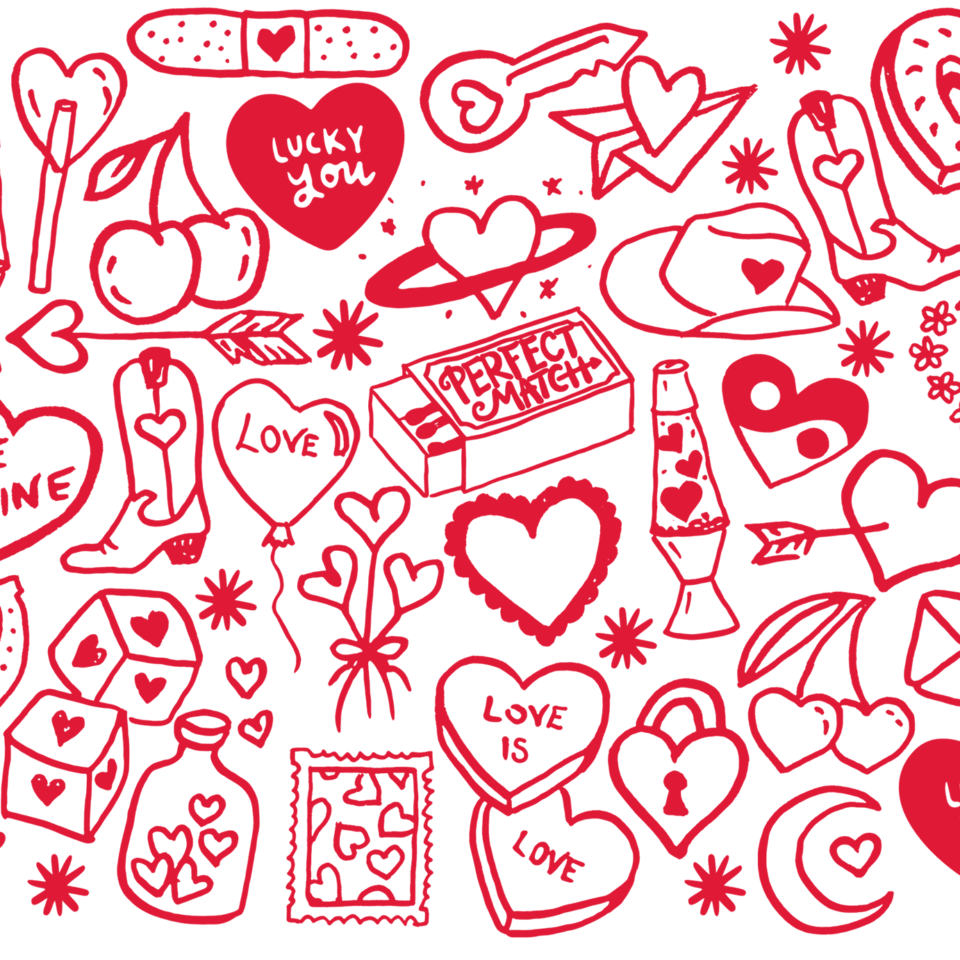 Red Tiny Tattoo Glass Cups