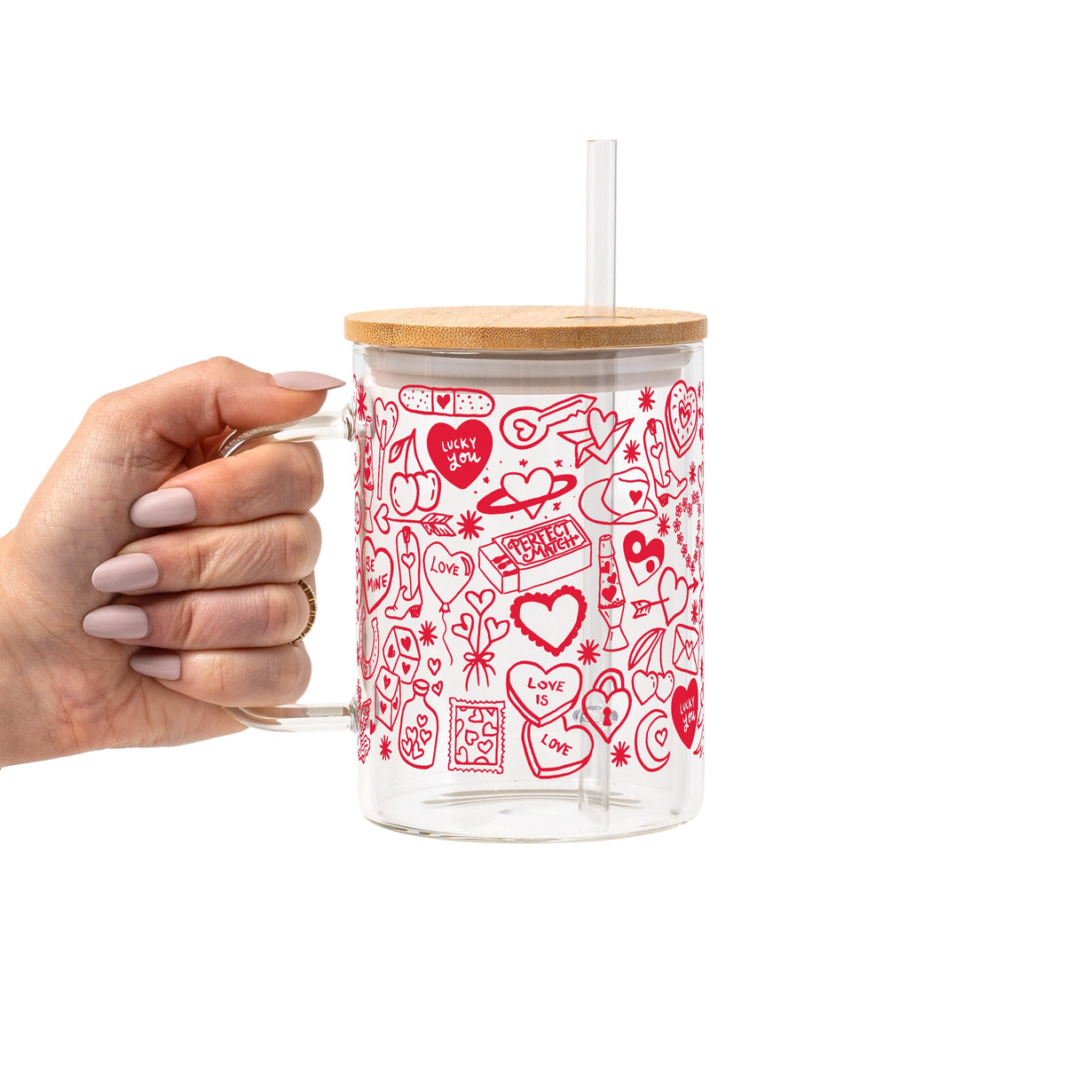 Red Tiny Tattoo Glass Cups