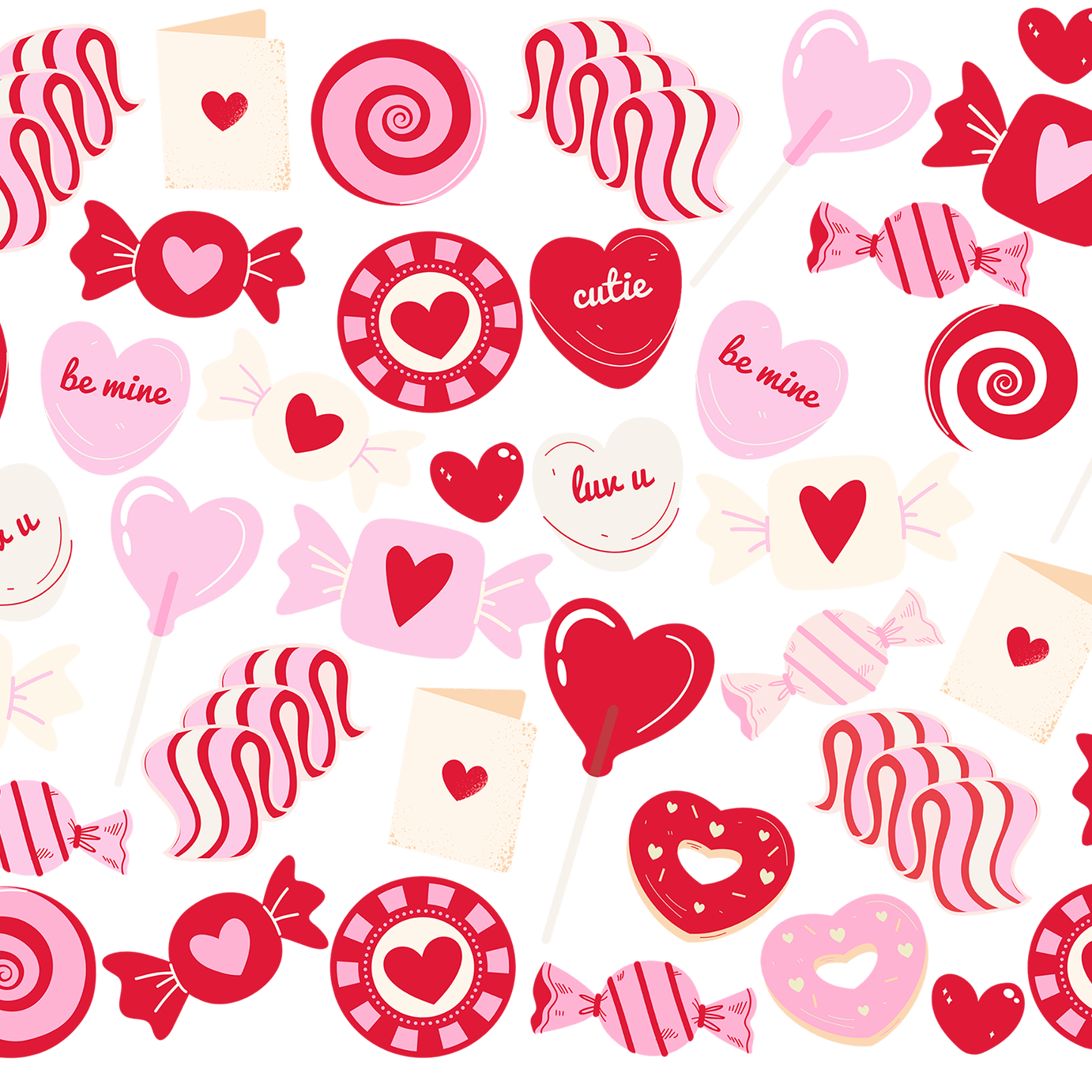Valentine's Day Sweets Glass Cups