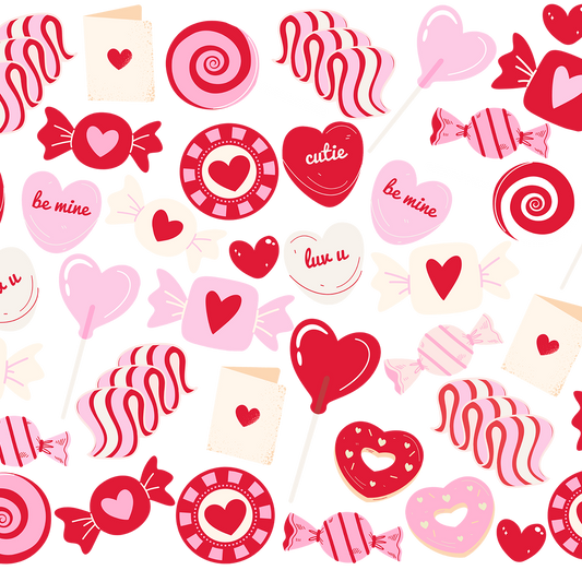 Vasos de cristal para dulces de San Valentín