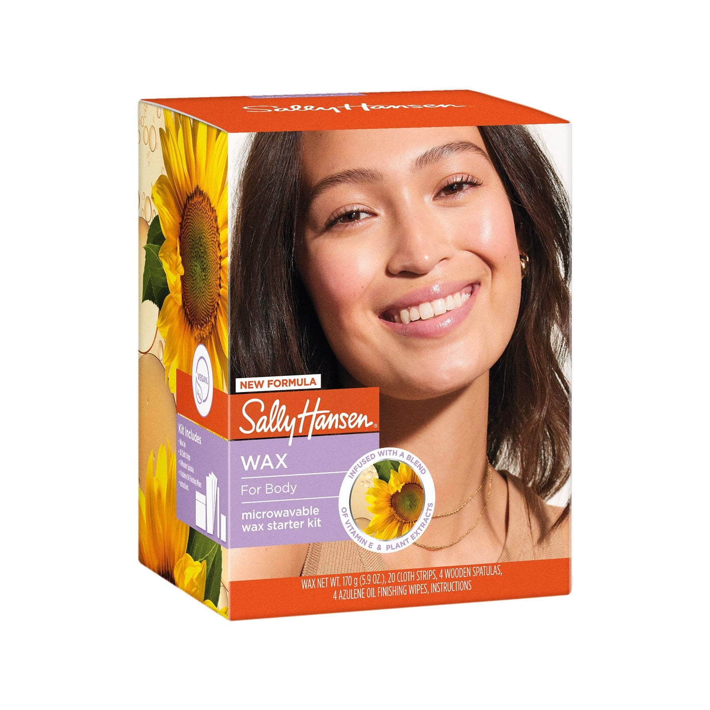 Sally Hansen Kit de cera depilatoria corporal, resultados de salón, larga duración