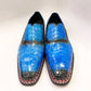 Maurice San Francisco Zapato de cocodrilo hecho a medida - Azul