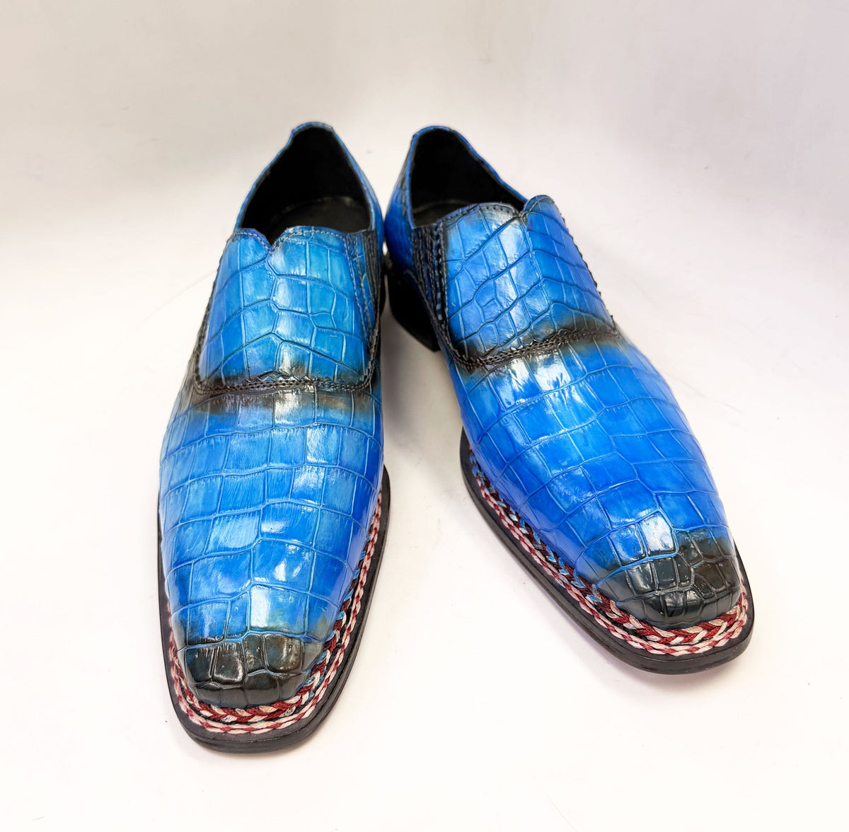 Maurice San Francisco Zapato de cocodrilo hecho a medida - Azul