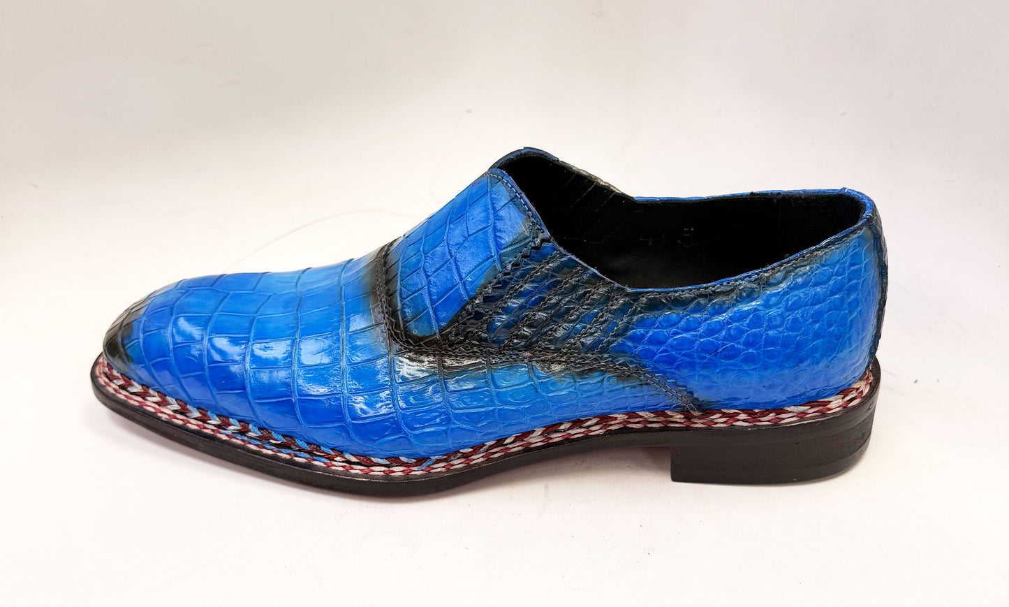 Maurice San Francisco Zapato de cocodrilo hecho a medida - Azul