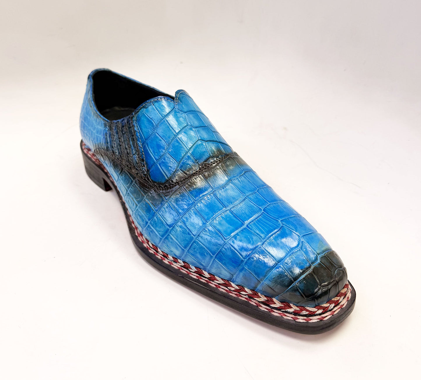 Maurice San Francisco Zapato de cocodrilo hecho a medida - Azul