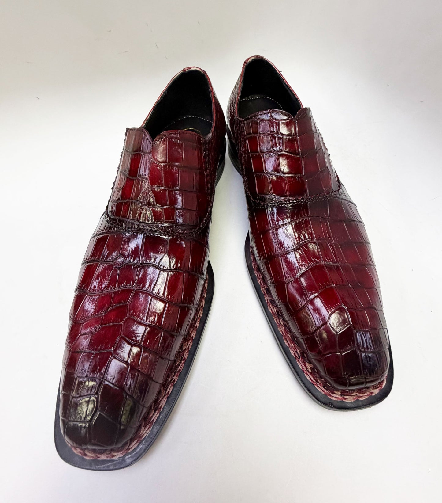 Zapato de cocodrilo Maurice San Francisco hecho a medida - Borgoña