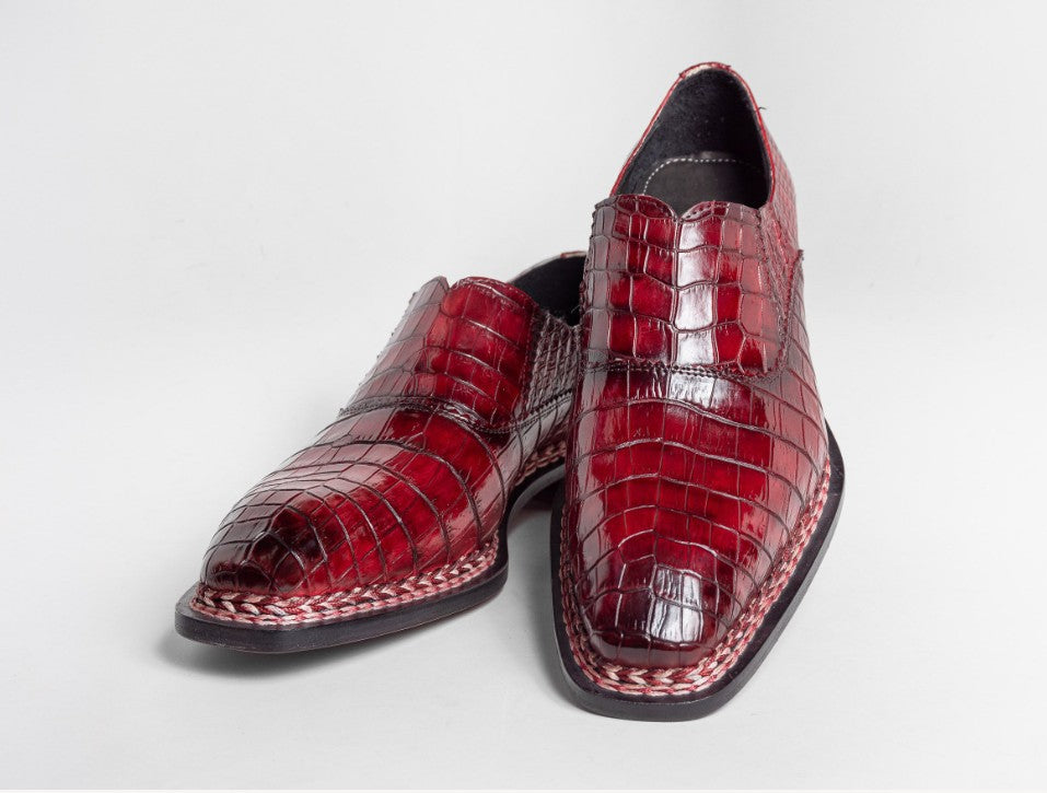 Zapato de cocodrilo Maurice San Francisco hecho a medida - Borgoña