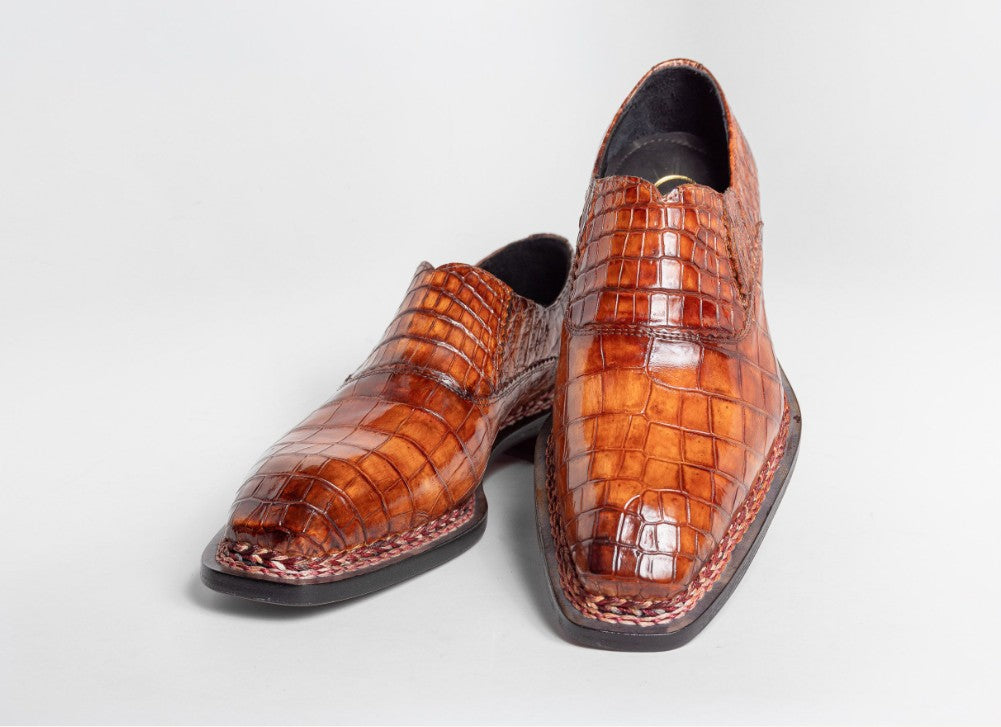 Zapato de cocodrilo Maurice San Francisco hecho a medida - Coñac