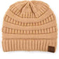 C.C Women's Ribbed Knit Solid Color Beanie