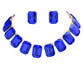 Emerald Cut Stone Link Evening Necklace Earring Set