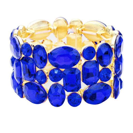 Glass Crystal Stretch Evening Bracelet