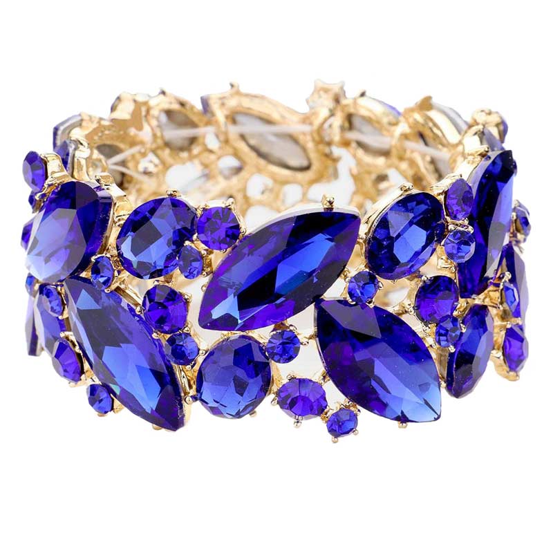Marquise Crystal Stretch Evening Bracelet