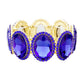 Rhinestone Trim Oval Crystal Stretch Evening Bracelet