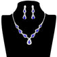 Teardrop Stone Accented Rhinestone Pave Necklace