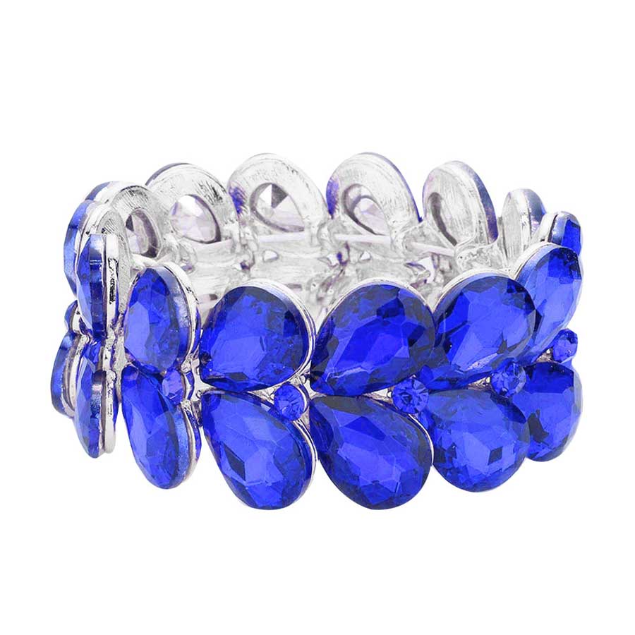 Teardrop Stone Embellished Evening Bracelet