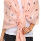 Sakkas Nichole summer gauze featherweight patterned versitile sheer scarf wrap