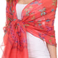 Sakkas Nichole summer gauze featherweight patterned versitile sheer scarf wrap