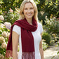Sakkas Booker Cashmere Feel Solid Colored Unisex Winter Scarf With Fringe