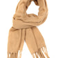 Sakkas Booker Cashmere Feel Solid Colored Unisex Winter Scarf With Fringe