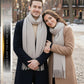 Sakkas Booker Cashmere Feel Solid Colored Unisex Winter Scarf With Fringe