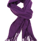 Sakkas Booker Cashmere Feel Solid Colored Unisex Winter Scarf With Fringe