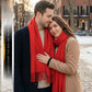 Sakkas Booker Cashmere Feel Solid Colored Unisex Winter Scarf With Fringe