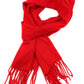 Sakkas Booker Cashmere Feel Solid Colored Unisex Winter Scarf With Fringe