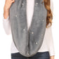 Sakkas Sabby Long Thin Faux Fur Pearl Embellishment Warm Soft Infinity Scarf