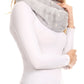 Sakkas Sabby Long Thin Faux Fur Pearl Embellishment Warm Soft Infinity Scarf