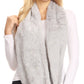 Sakkas Sabby Long Thin Faux Fur Pearl Embellishment Warm Soft Infinity Scarf